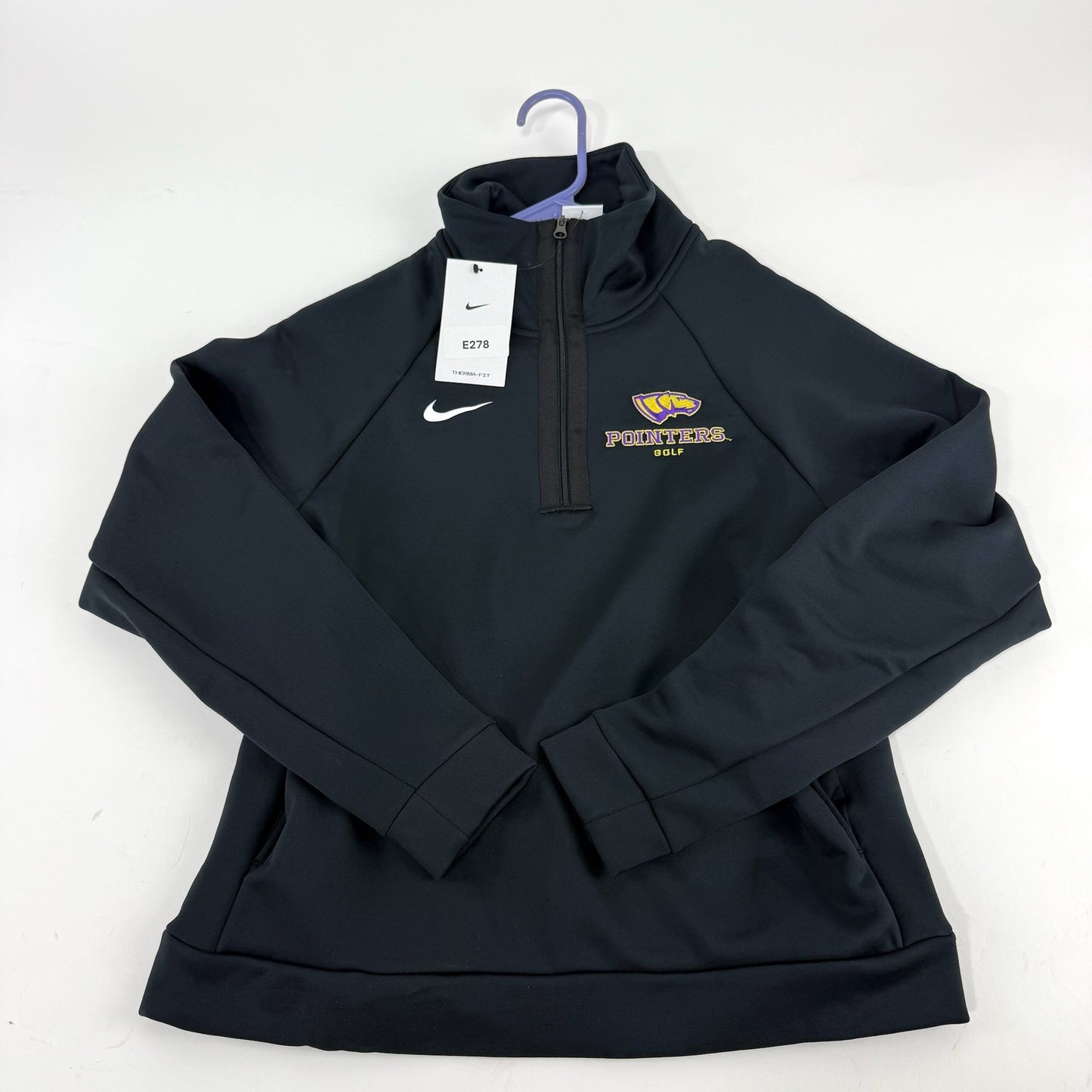 New Black Nike Womens UWSP Pointers Quarter Zip | Womens S | E278 - Top Flight Hockey