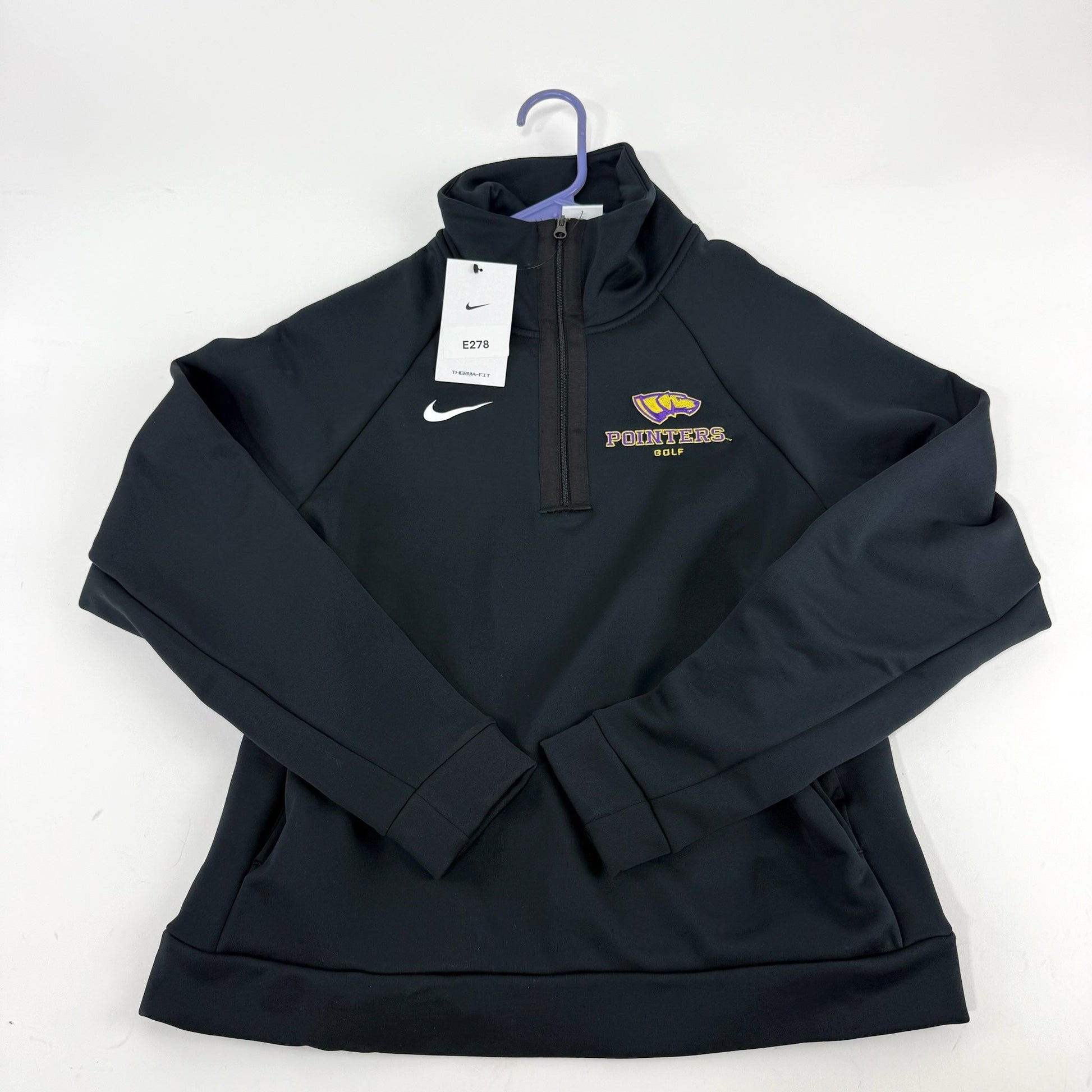 New Black Nike Womens UWSP Pointers Quarter Zip | Womens S | E278 - Top Flight Hockey