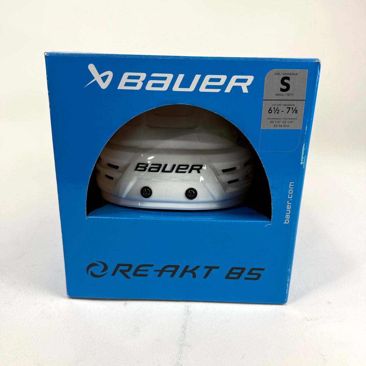 New White Bauer Re-Akt 85 Helmet | Senior Small | St. Louis Blues - Top Flight Hockey