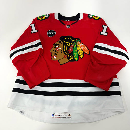 Taylor Raddysh #11 Home Chicago Blackhawks Game Worn Jersey 2023-2024, Set 1 | Size 56 | 3758-25561