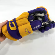 Used Yellow and Purple CCM Jetspeed Gloves | 14" | E557 - Top Flight Hockey