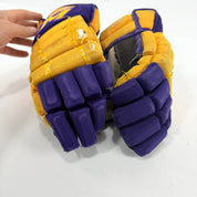 Used Yellow and Purple CCM 4 Roll Pro Gloves | 14" | E559 - Top Flight Hockey