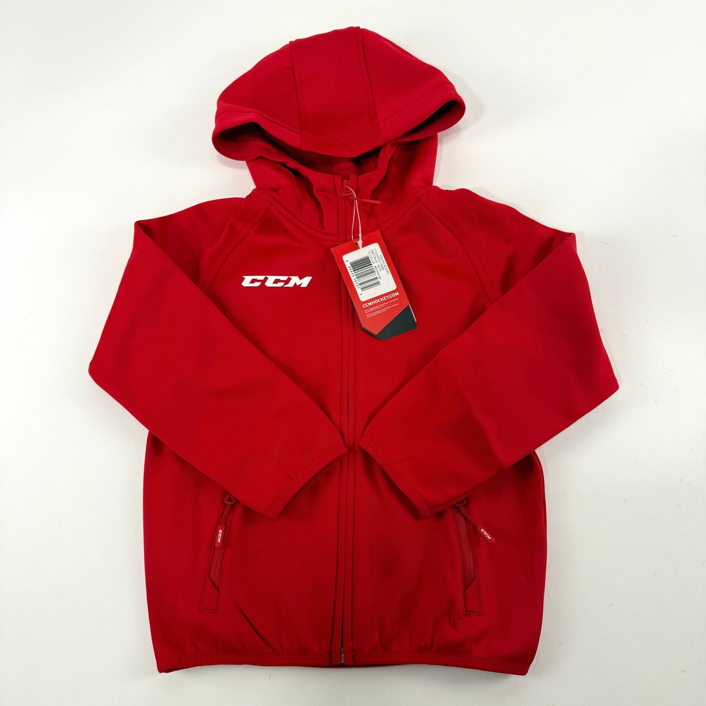 New Red CCM Youth Full Zip Performance Hoodie | Youth XS | #888600283272