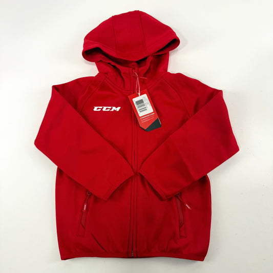 New Red CCM Youth Full Zip Performance Hoodie | Youth XS | #888600283272