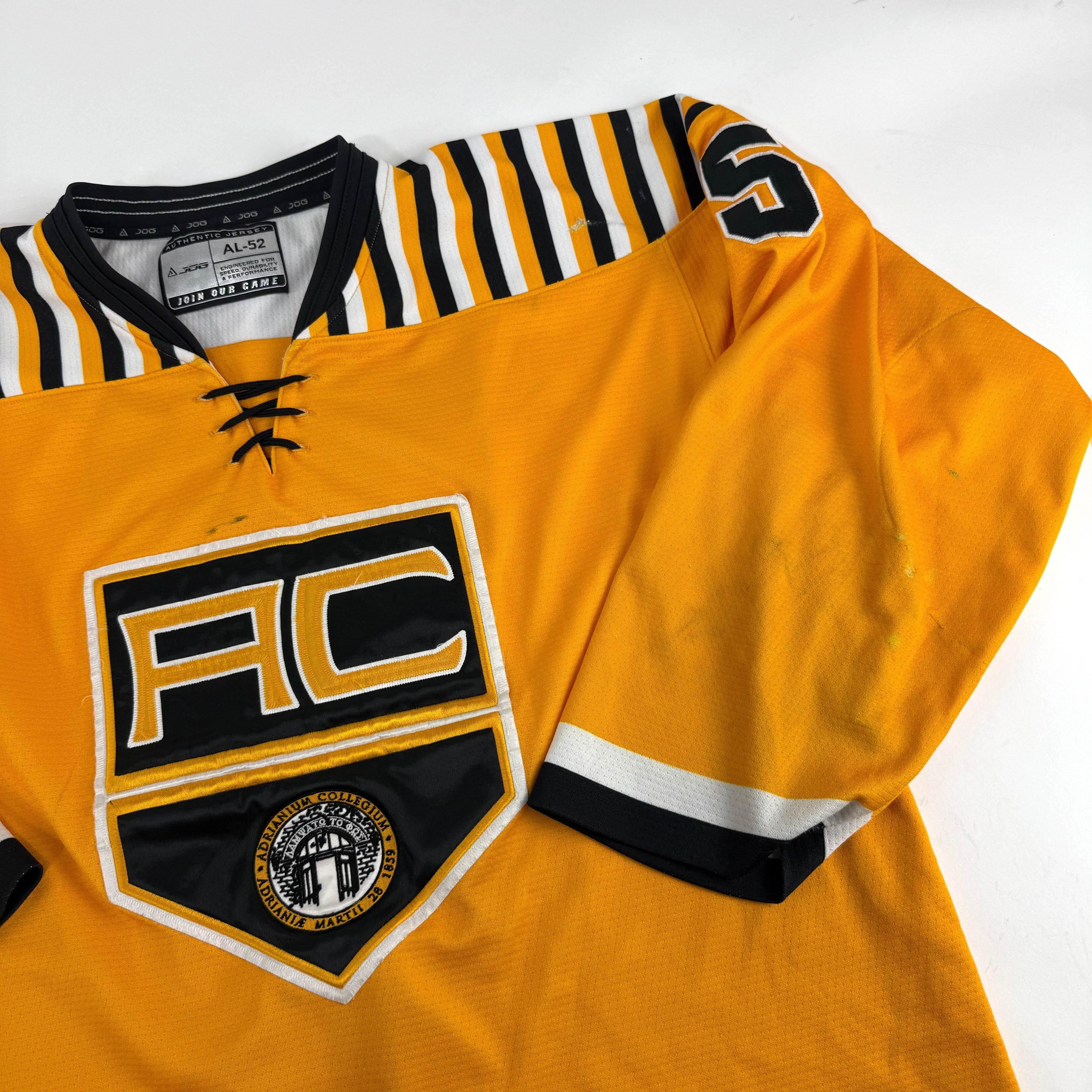 Yellow JOG Adrian College Game Jersey | Size 52 | Dell #5