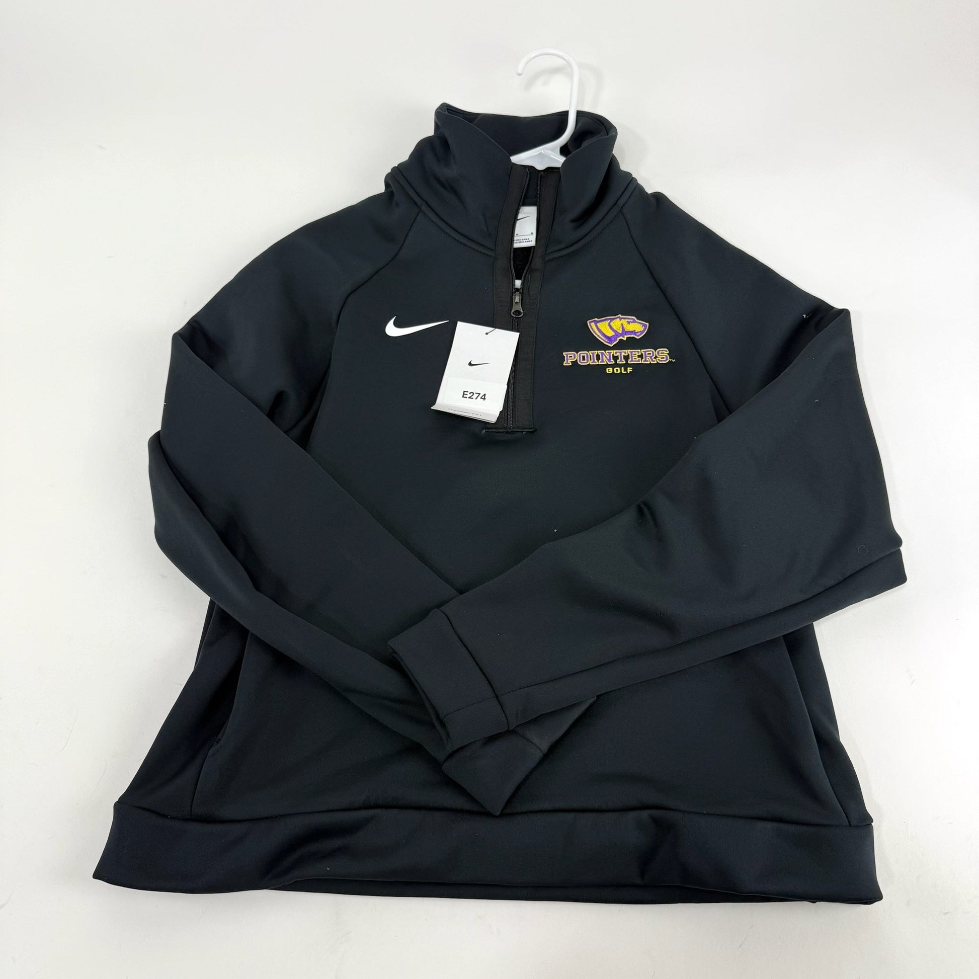 New Black Nike Womens UWSP Pointers Quarter Zip | Womens M | E274 - Top Flight Hockey