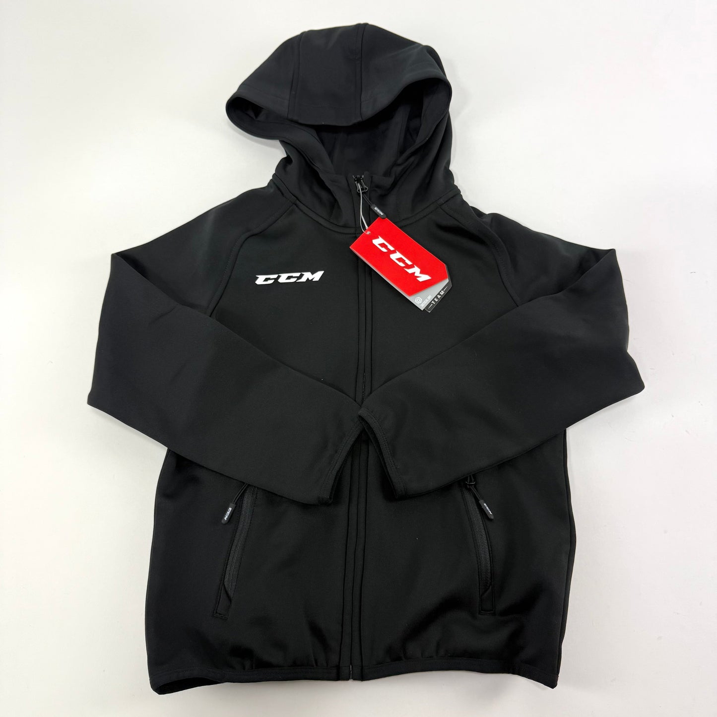 New Black CCM Youth Full Zip Performance Hoodie | Youth S | #888600283234