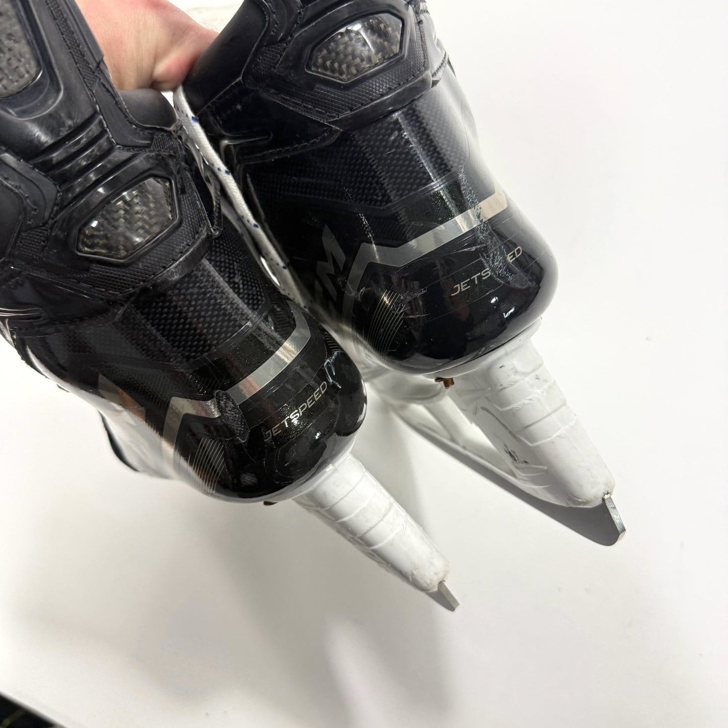 Used Black CCM Jetspeed FT6 Pro Skates | 8.5 D | Chicago Blackhawks Lukas Reichel | BH299