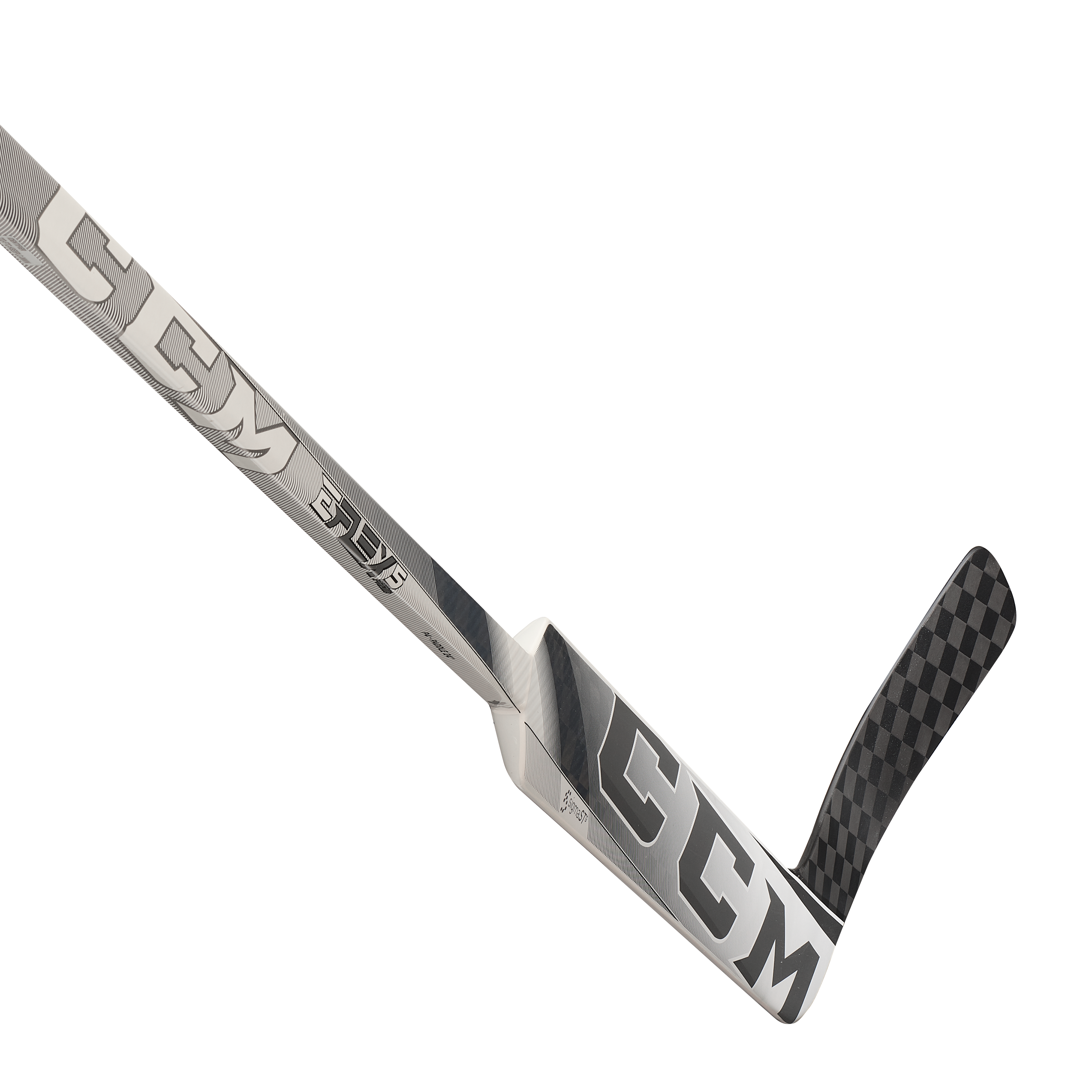 New Full Right CCM Black/White E Flex 5 Pro Lite Goalie Stick | P4 Curve 24" | #191520423391 - Top Flight Hockey