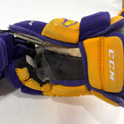 Used Yellow and Purple CCM 4 Roll Pro Gloves | 14" | E456 - Top Flight Hockey