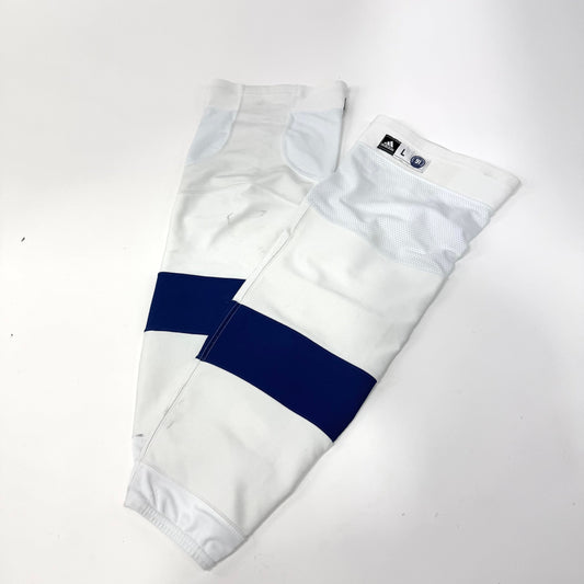Used White Tampa Bay Lightning Game Socks | Large | Steven Stamkos #91 | BH572 - Top Flight Hockey