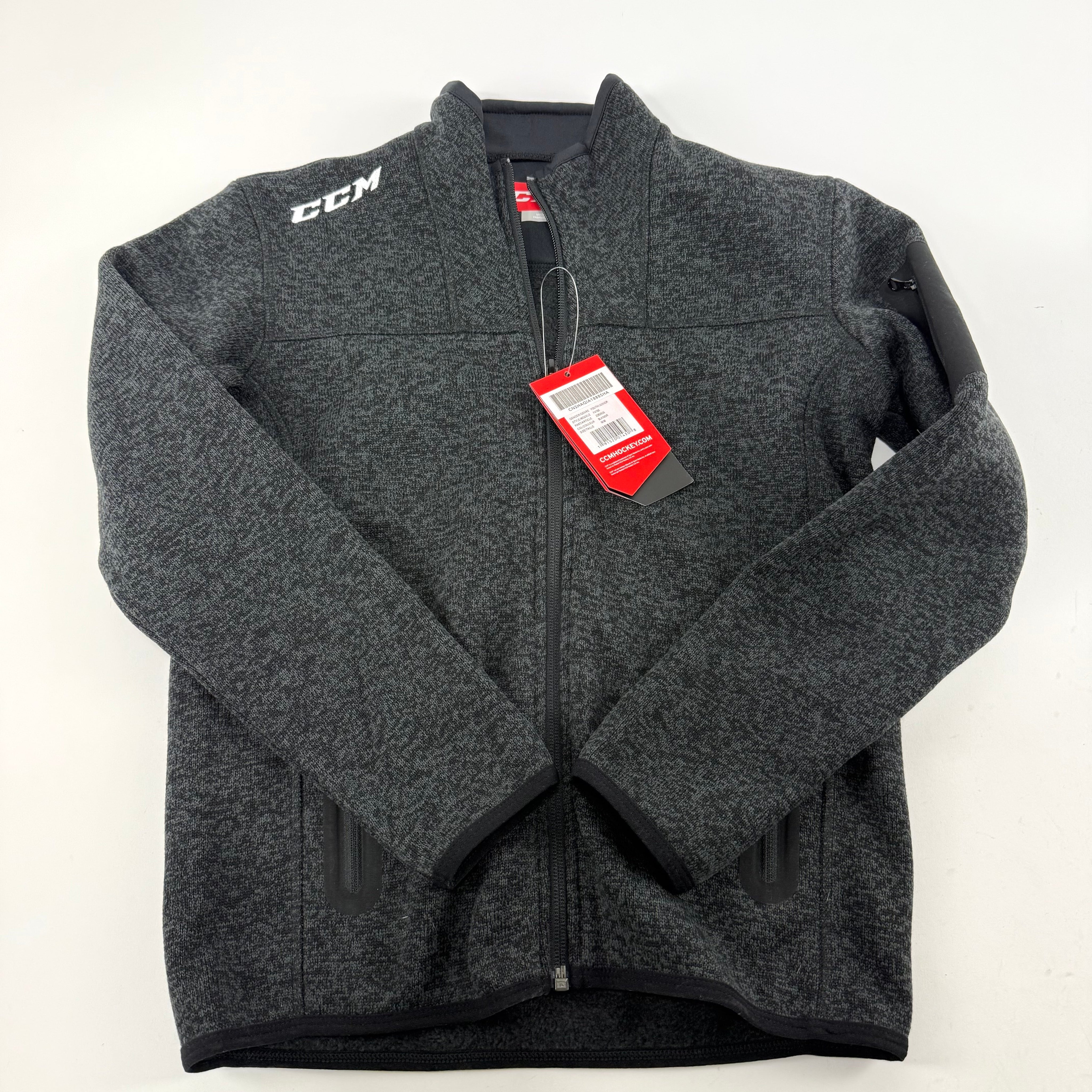 New Black CCM Youth Fleece Full Zip Jacket | Youth M | #191520014308 - Top Flight Hockey