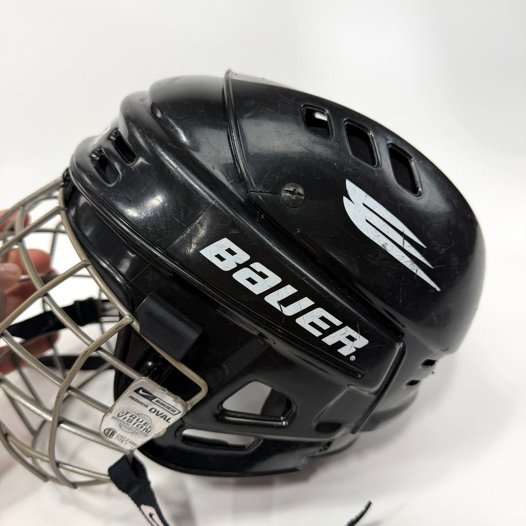 Used Black Bauer 1000 Helmet With Cage | Senior XS | J105 - Top Flight Hockey