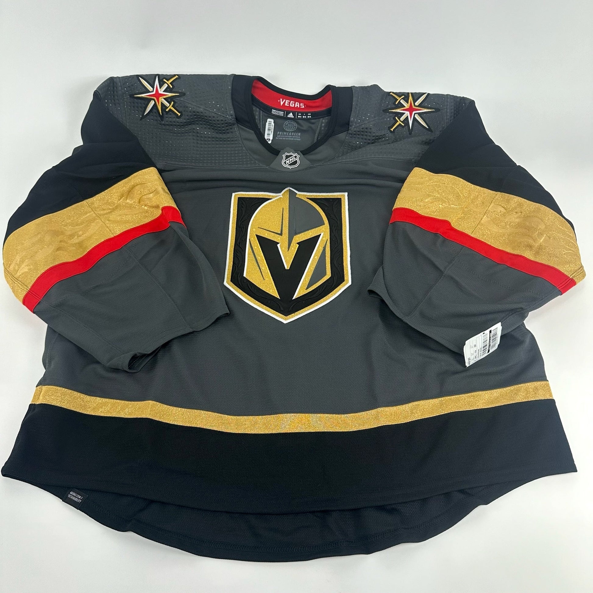 Brand New Home Primegreen Vegas Golden Knights MIC Made in Canada Blank Game Jersey - Size 60G - Top Flight Hockey