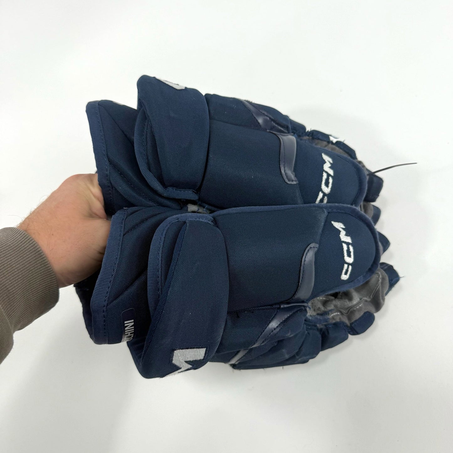 Used Navy CCM HG12 Gloves | 15" | D358 - Top Flight Hockey