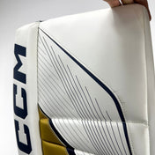 Brand New CCM Eflex 6 White, Gold, and Navy Full Goalie Set - 35" +1" Pads - 581 Degree Break Glove