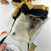 Used White and Gold CCM Jetspeed Gloves | Vegas Knights | 15" | H309