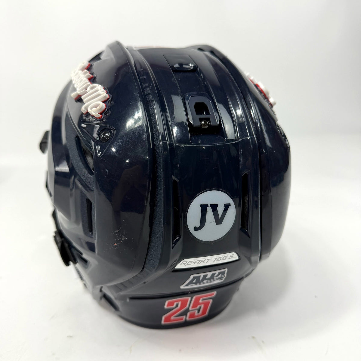 Used Navy Bauer Re-Akt 155 Helmet with Cage | Senior Small | AB669