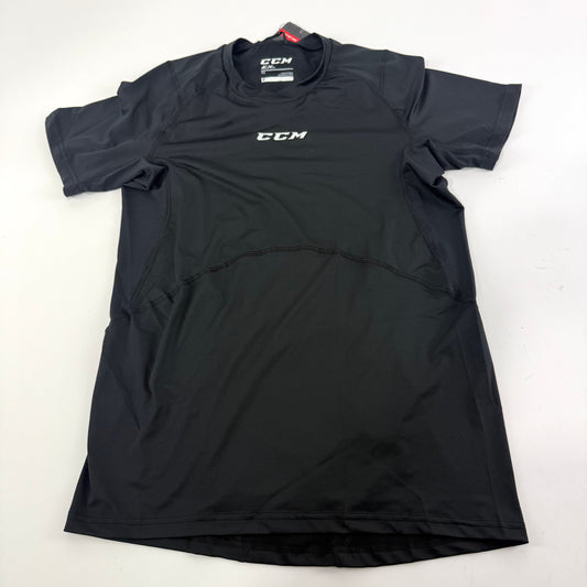 New Black Mens CCM Compression Short Sleeve Shirt | Senior S | #191520514709 - Top Flight Hockey