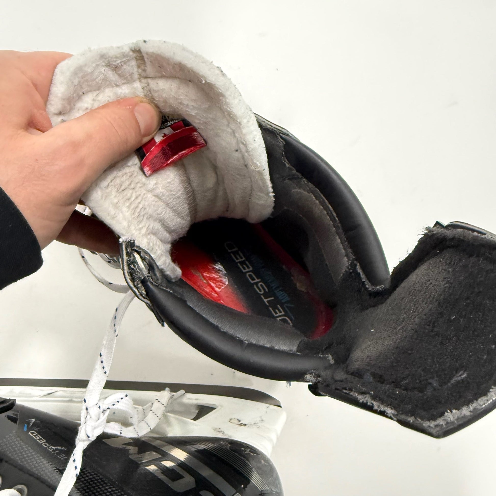 Used Black CCM Jetspeed FT6 Pro Skates | 8.5 D | Chicago Blackhawks Lukas Reichel | BH302 - Top Flight Hockey