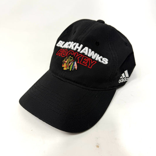 Used Black Chicago Blackhawks Adidas Hat | R101