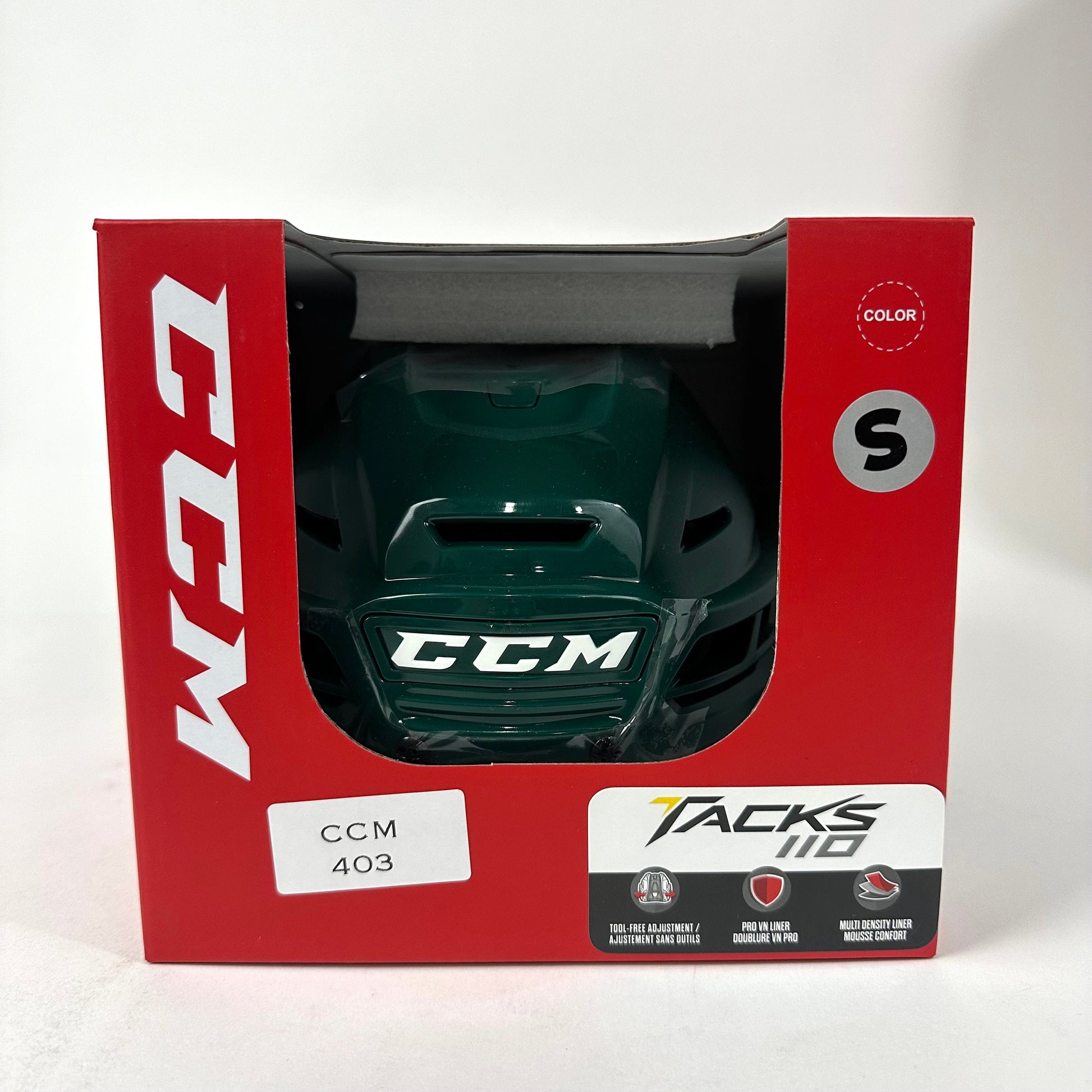 Brand New Dark Green CCM Tacks 110 Helmet In Box - Small - #CCM403 - Top Flight Hockey