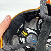 Used Sunflower Yellow CCM Tacks 910 Helmet | Small | E485