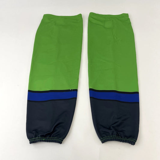 Used Once | Ninja Turtle ECHL Hockey Socks | Green, Blue and Black with Velcro