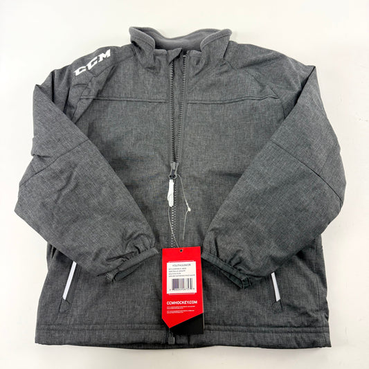 New Dark Grey CCM Team Premium Mid Weight Jacket | Youth XXS #888600267579 - Top Flight Hockey