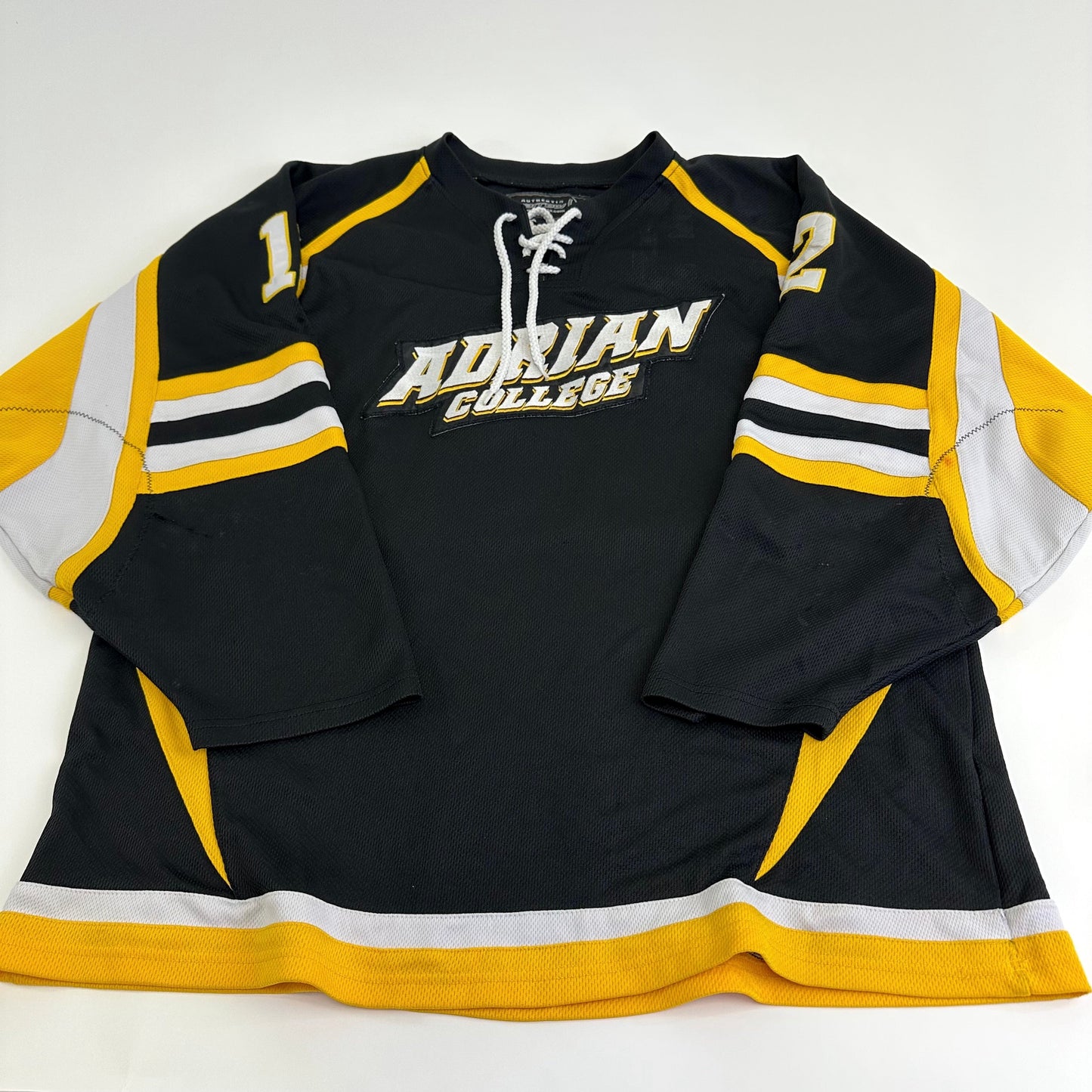Used Adrian College Black Harrow Mens Game Jersey | Size XL | #12