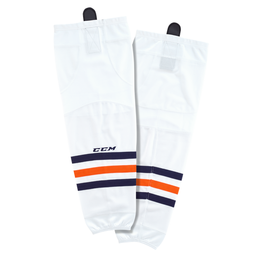 Brand New - Edmonton Oilers Away CCM Quicklite 8000 Hockey Socks - Intermediate - Top Flight Hockey
