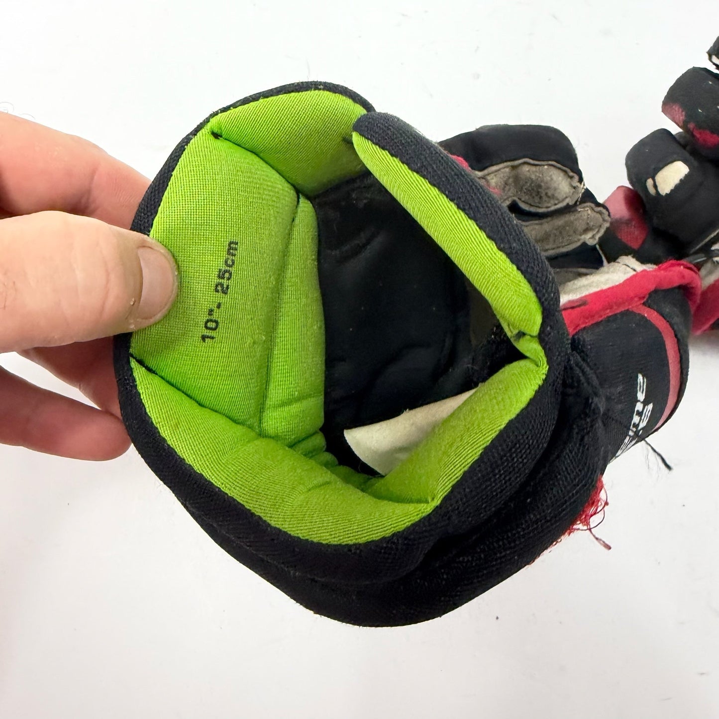 Used Black and Red Bauer Supreme ONE.6 Gloves | 10" | AB460