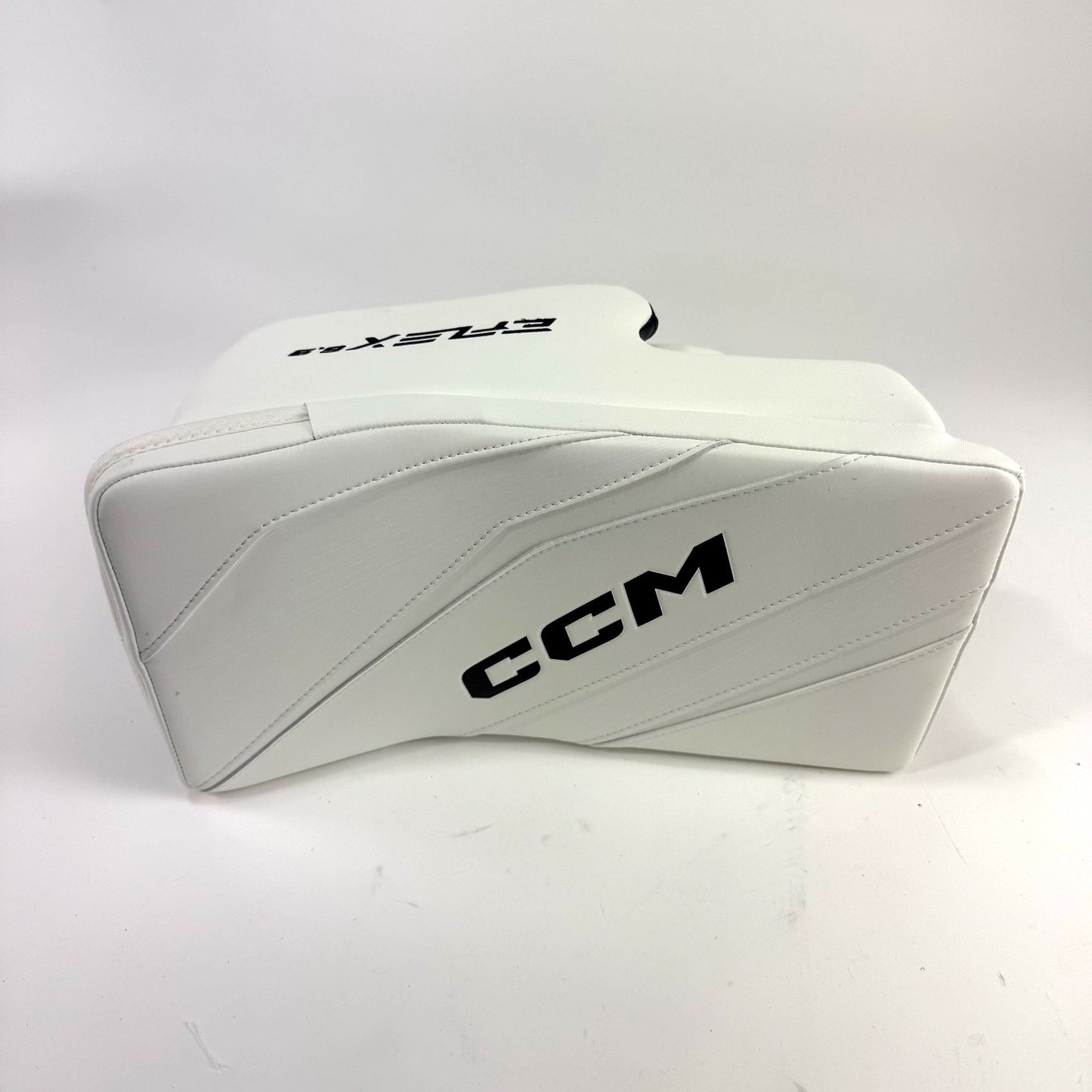 New White CCM E Flex 6.9 Goalie Blocker | Regular | Senior