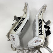 Used White Vaughn XFP Goalie Pads | 31 +2" - Top Flight Hockey