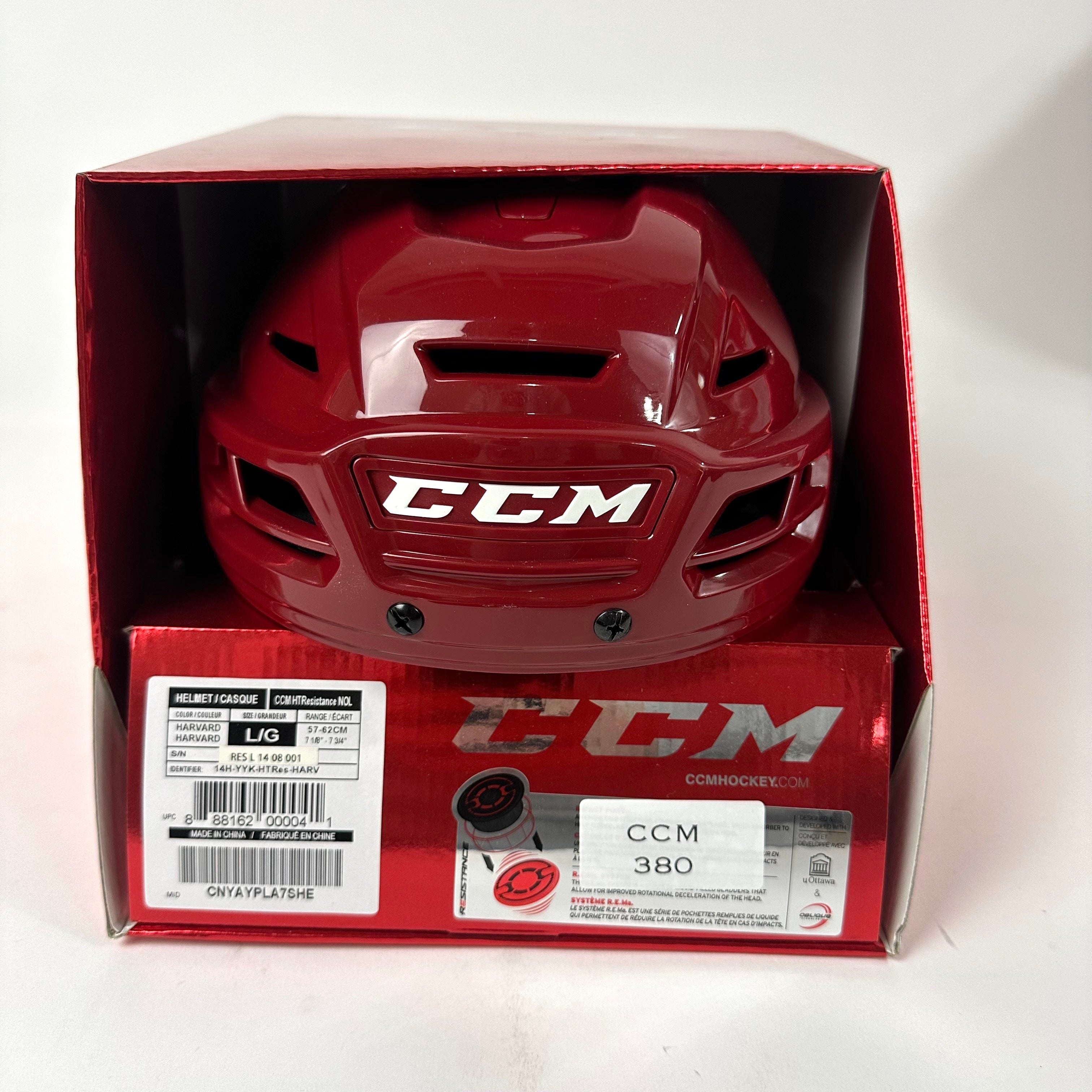Brand New CCM Resistance Helmet in Box - Harvard Red - Large - #CCM380 - Top Flight Hockey