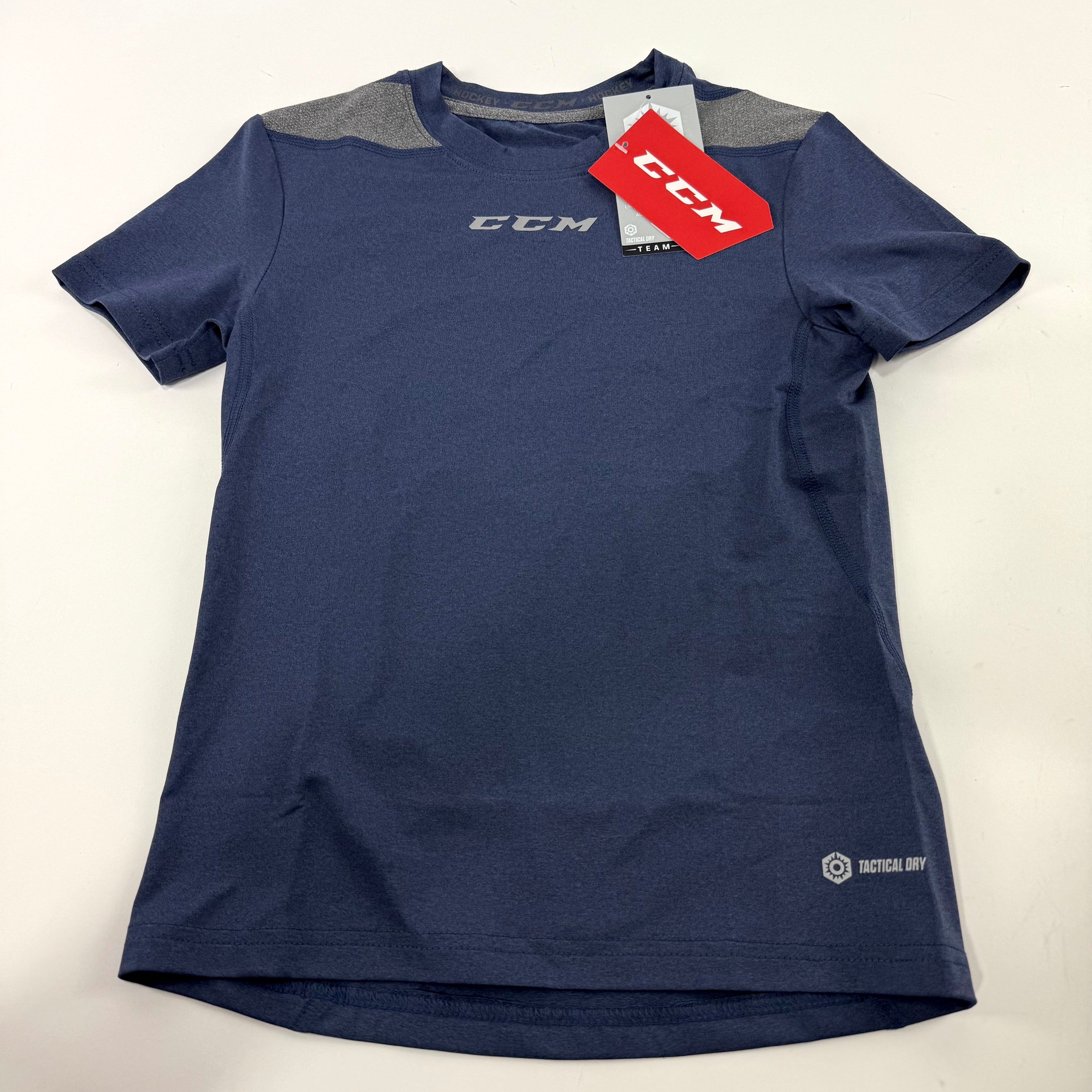 New Navy CCM Youth Premium Tech T Shirt | Youth S | #191520067717 - Top Flight Hockey