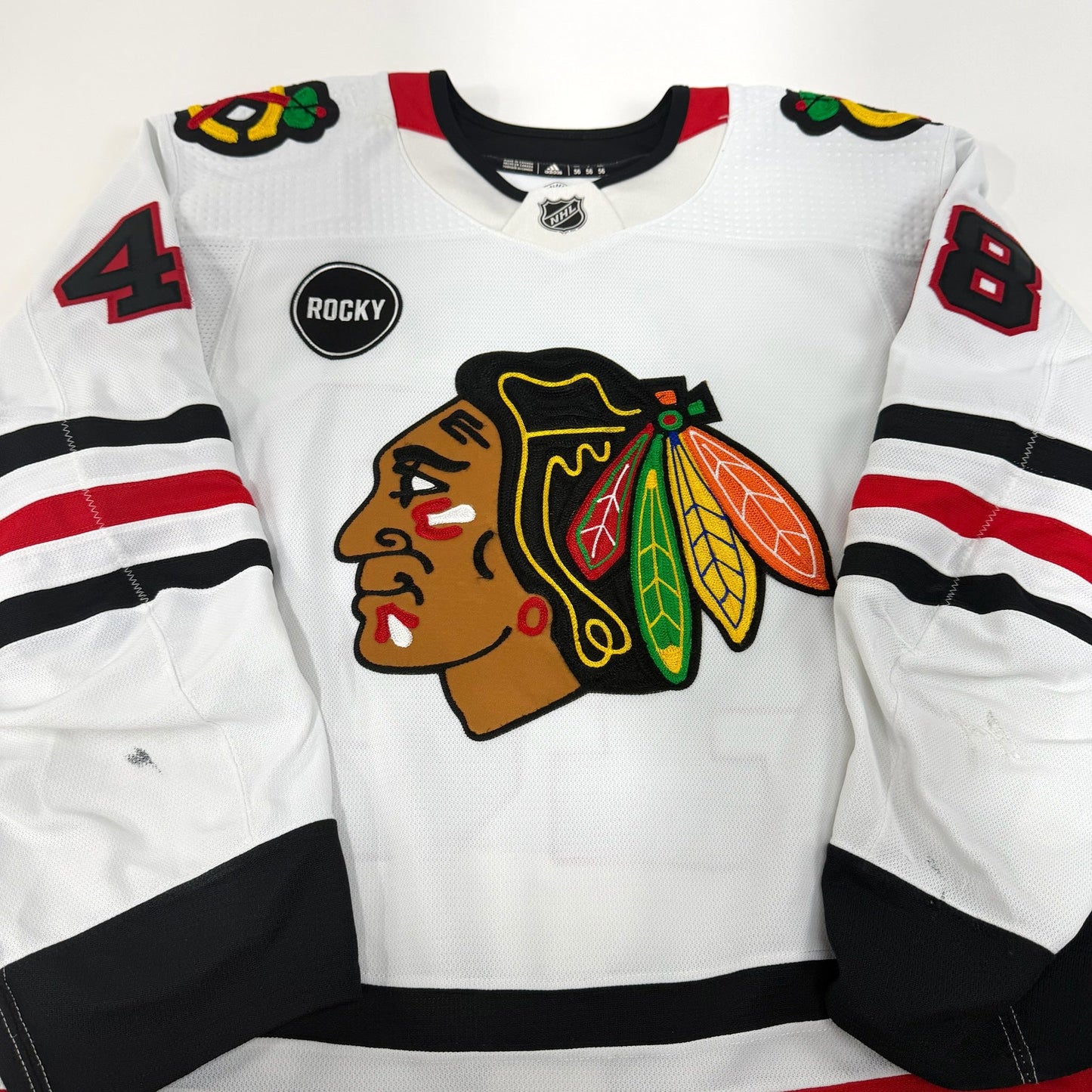 Filip Roos #48 Away Chicago Blackhawks Game Worn Jersey 2023-2024, Set 22/23 - 1 | 25586