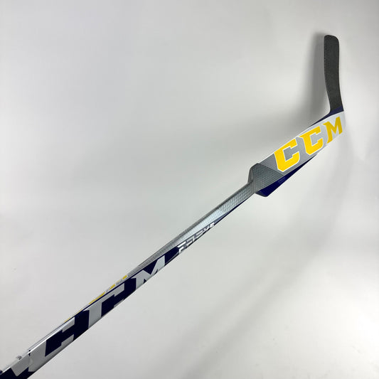 New Regular CCM EFlex 5 Pro Goalie Stick | Gold Blue | 26" Paddle | P4 Curve | Hofer | M526 - Top Flight Hockey