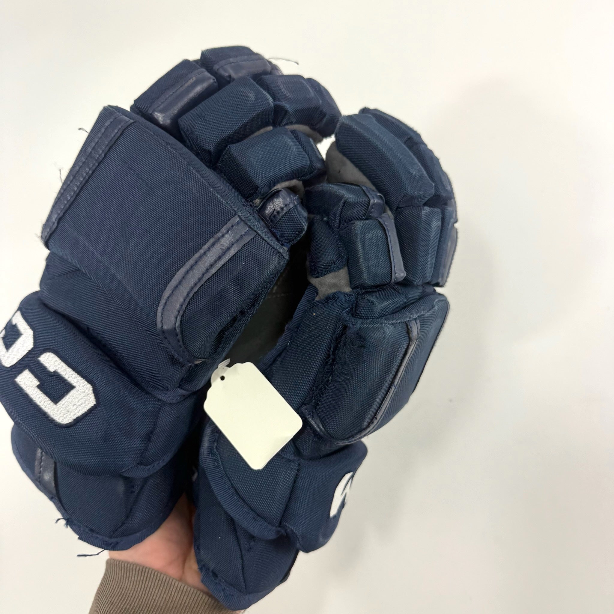 Used Navy CCM HG12 Gloves | 15" | D358