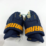 Used Navy STL Blues Warrior Alpha DX Pro Gloves | 14" | Suter | D184 - Top Flight Hockey