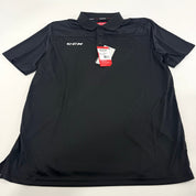 New Black CCM Mens Team Polo | Senior L | #888600266848 - Top Flight Hockey