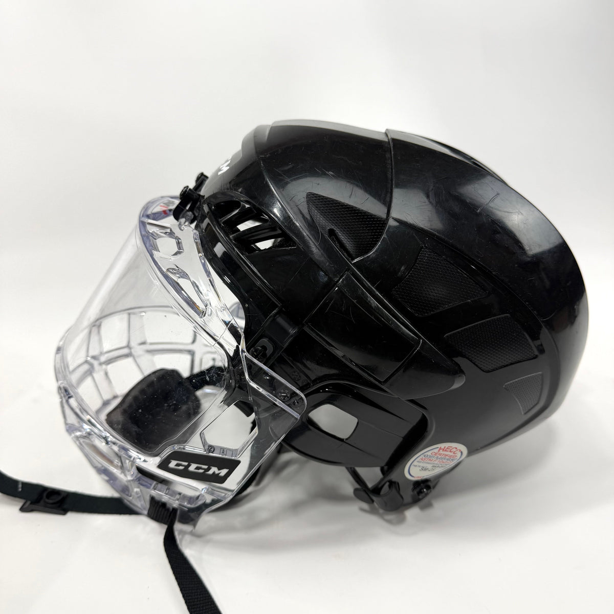 Used Black CCM FL40 Helmet with CCM Bubble | Senior Medium | AB223