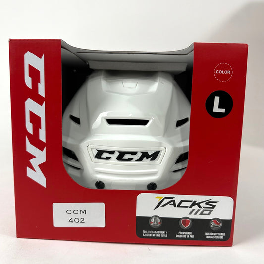 Brand New CCM Tacks 110 Helmet In Box - White - Large - #CCM402 - Top Flight Hockey