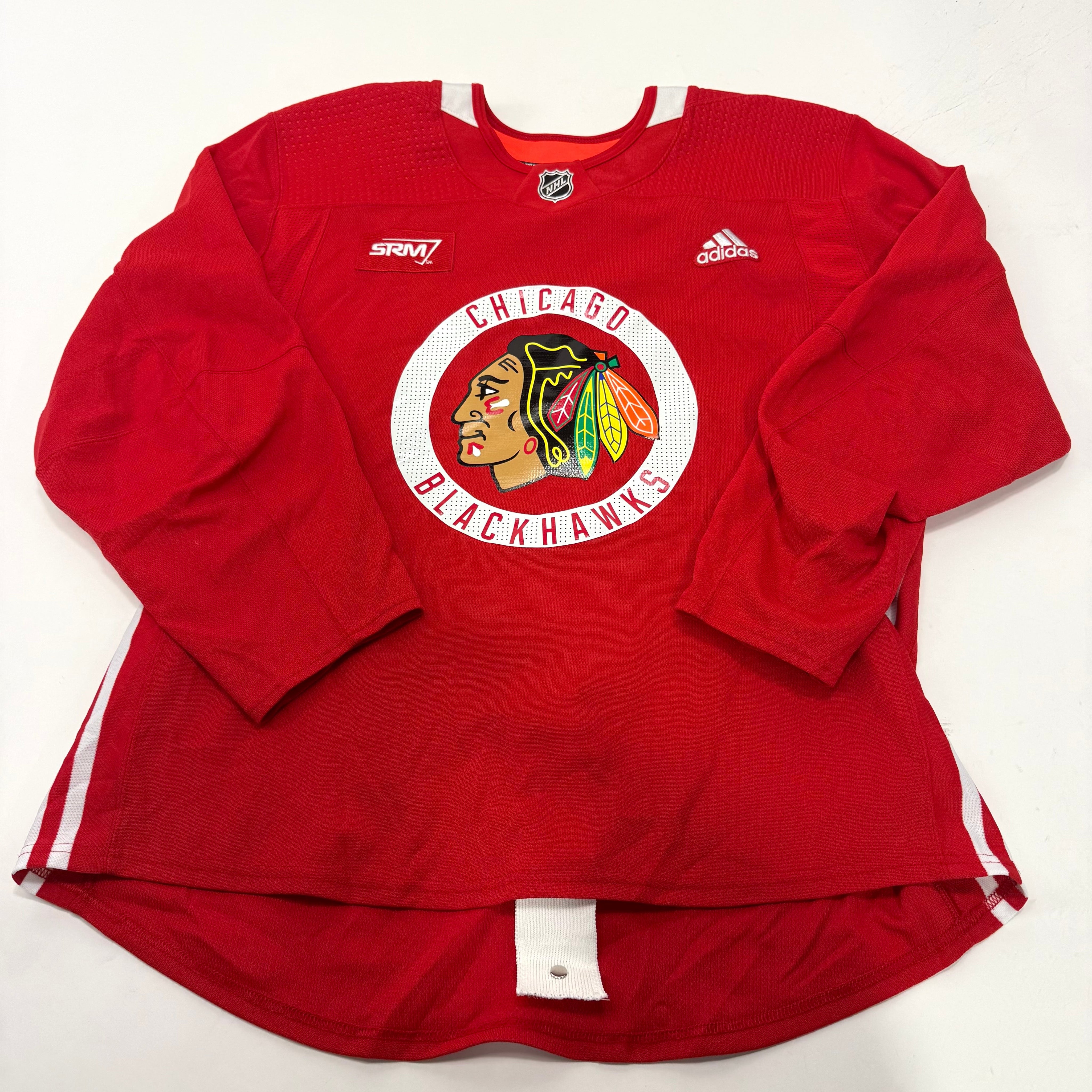 Used Red Chicago Blackhawks Adidas MIC Practice Jersey | Size 56 | Teply #53 - Top Flight Hockey