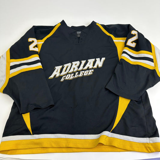 Used Adrian College Black Harrow Mens Game Jersey | Size XL | #2