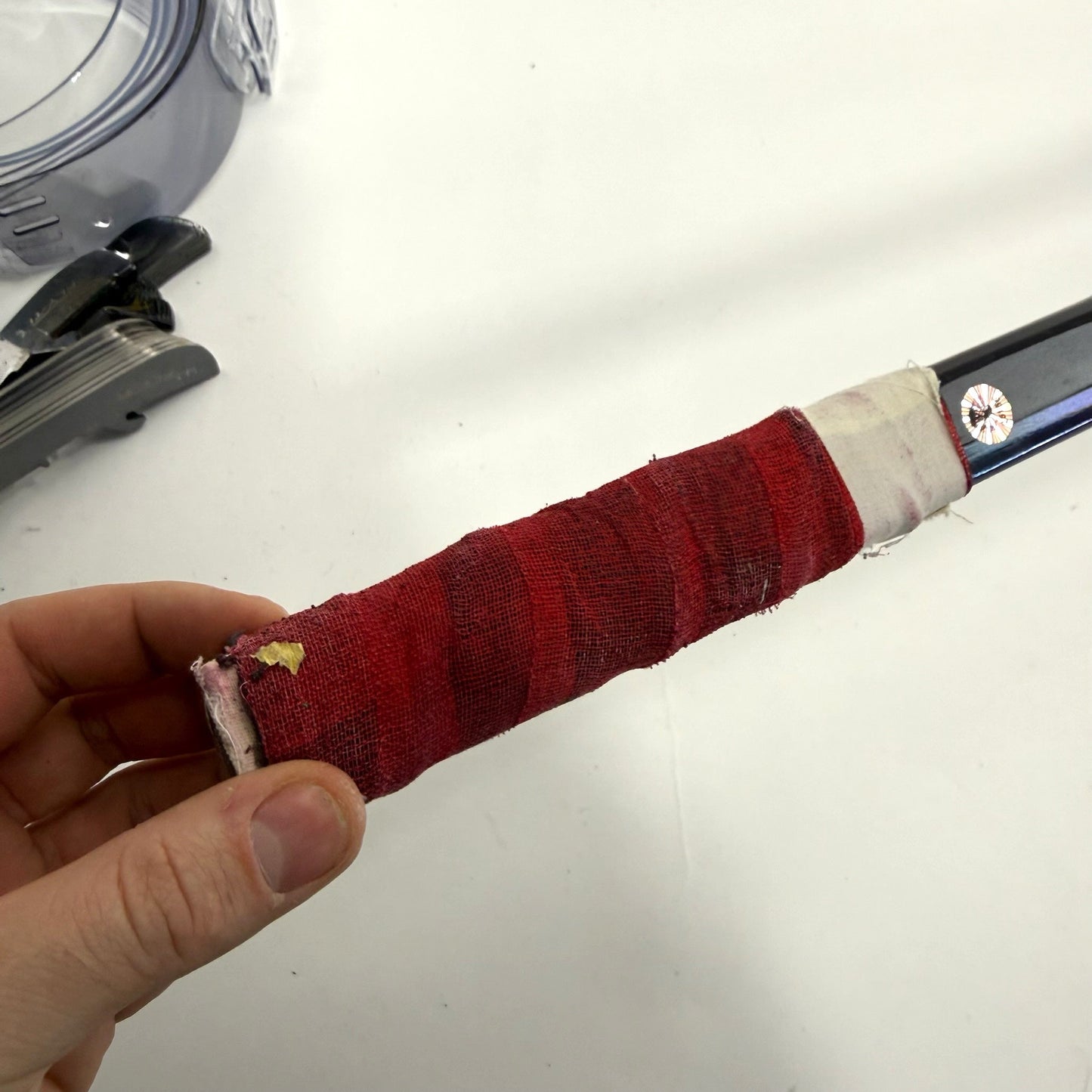 Broken Autographed Left Warrior Covert QR6 | 90 Flex Jurco Pro Curve Grip | Athanasiou | BH178
