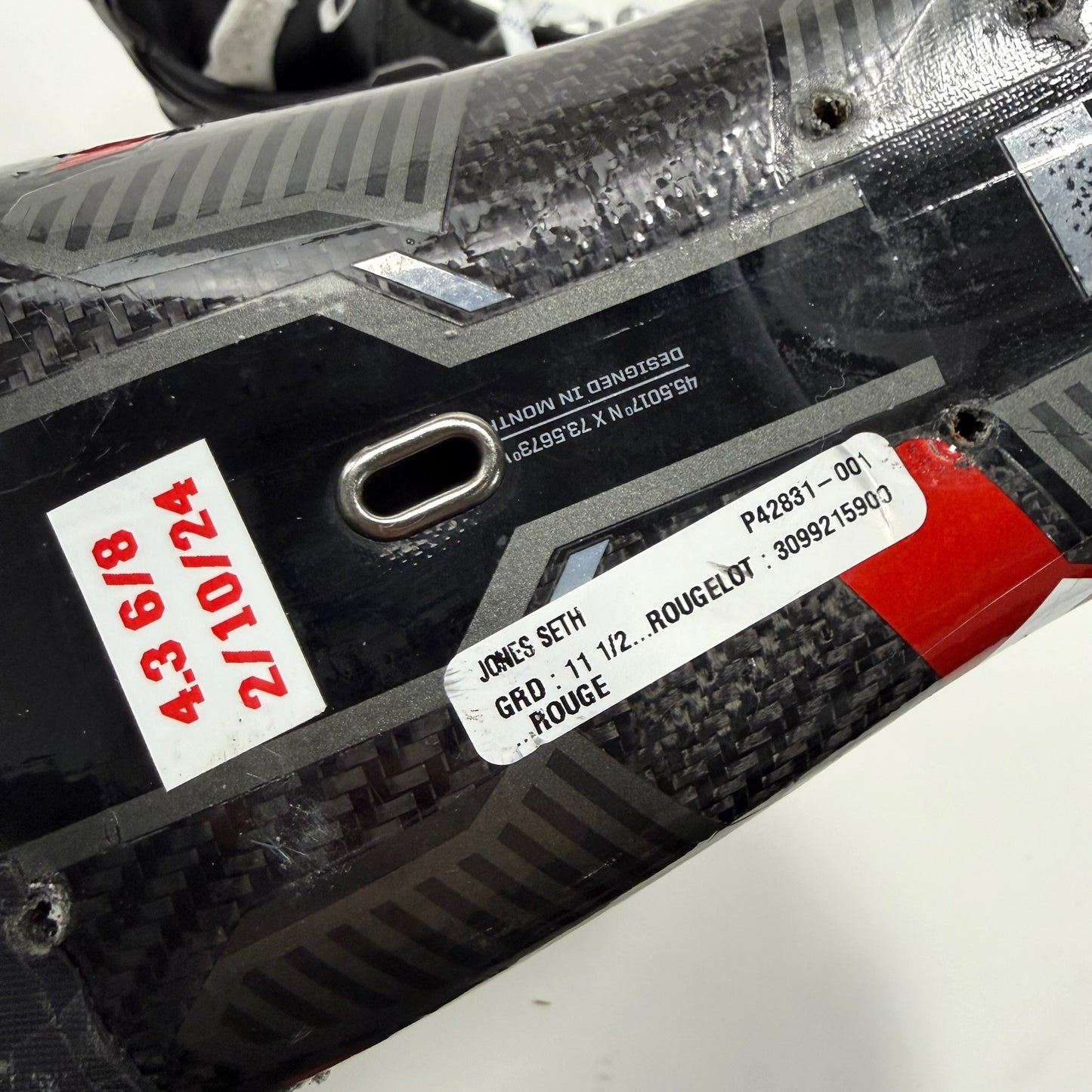 Used Red CCM Tacks ASV Pro Skate Boots | 11 1/2 D | Seth Jones Chicago Blackhawks | BH381