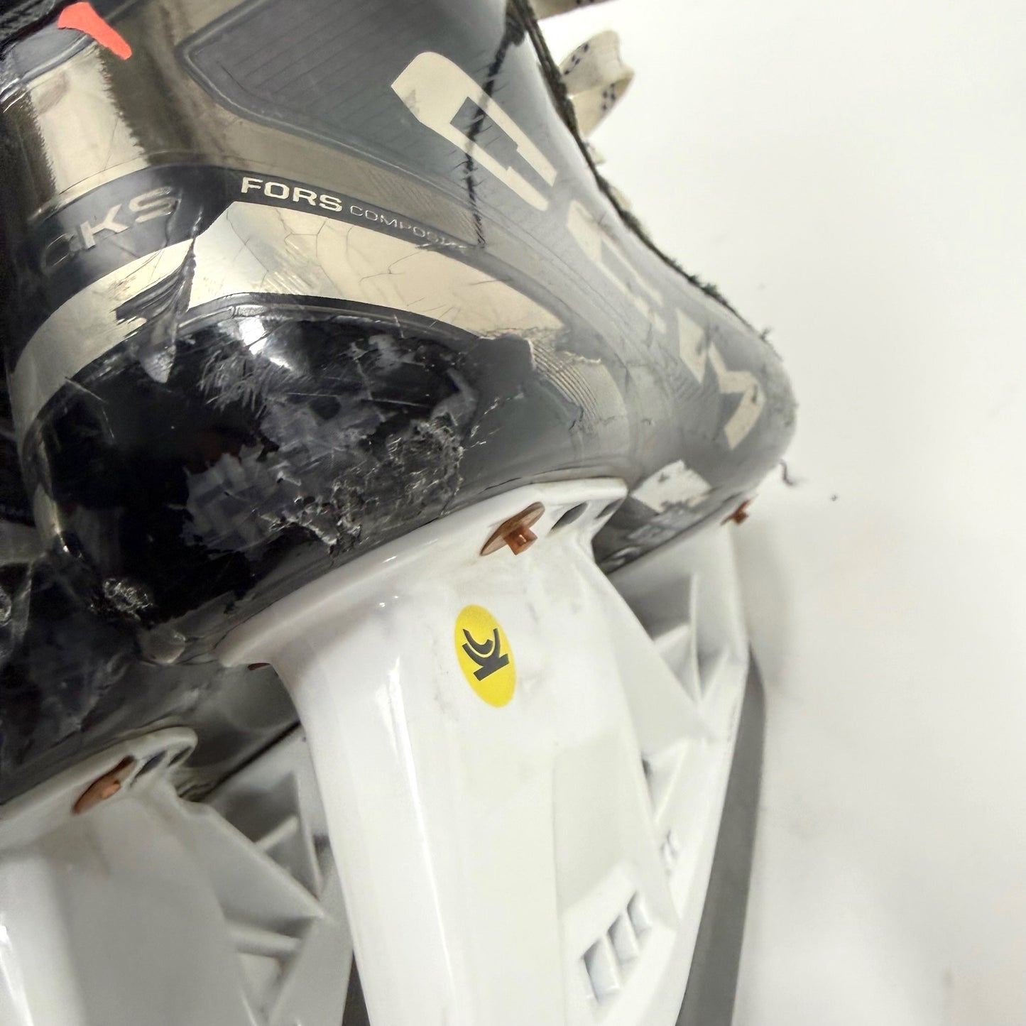 Used Black CCM Tacks XF Pro Skates | 9 D | Chicago Blackhawks Nolan Allan | BH309