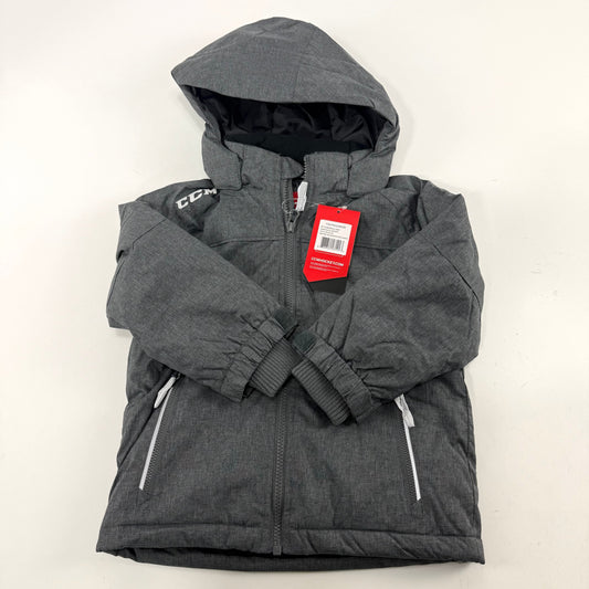 New Dark Grey CCM Youth Team Winter Jacket | Youth XXS | #888600282923 - Top Flight Hockey