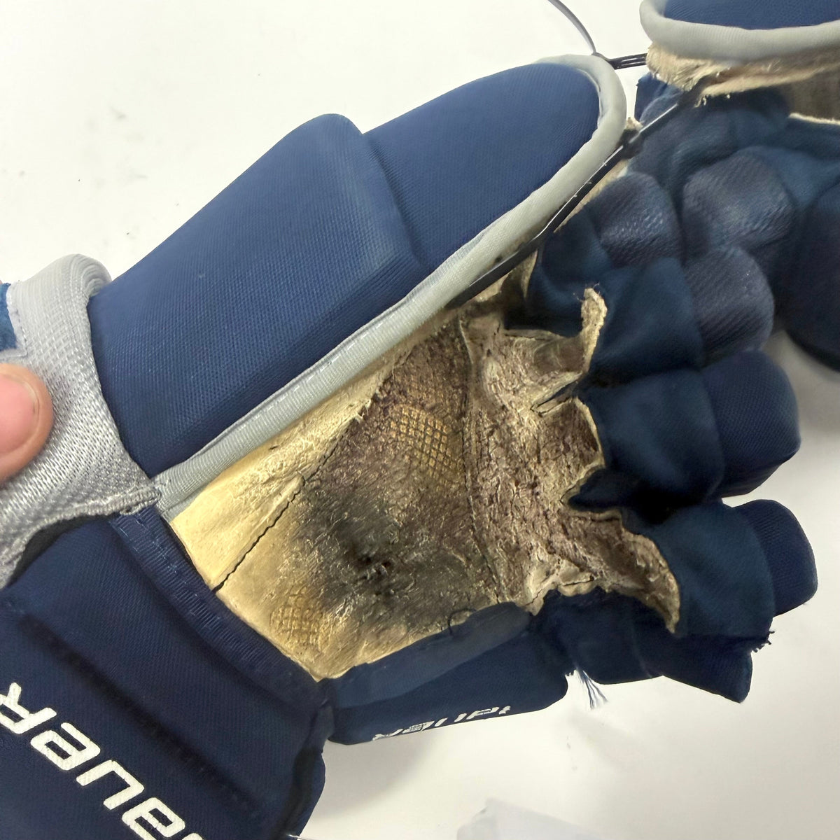 Used Navy and Grey Bauer Vapor Pro Team Gloves | 13" | AB389